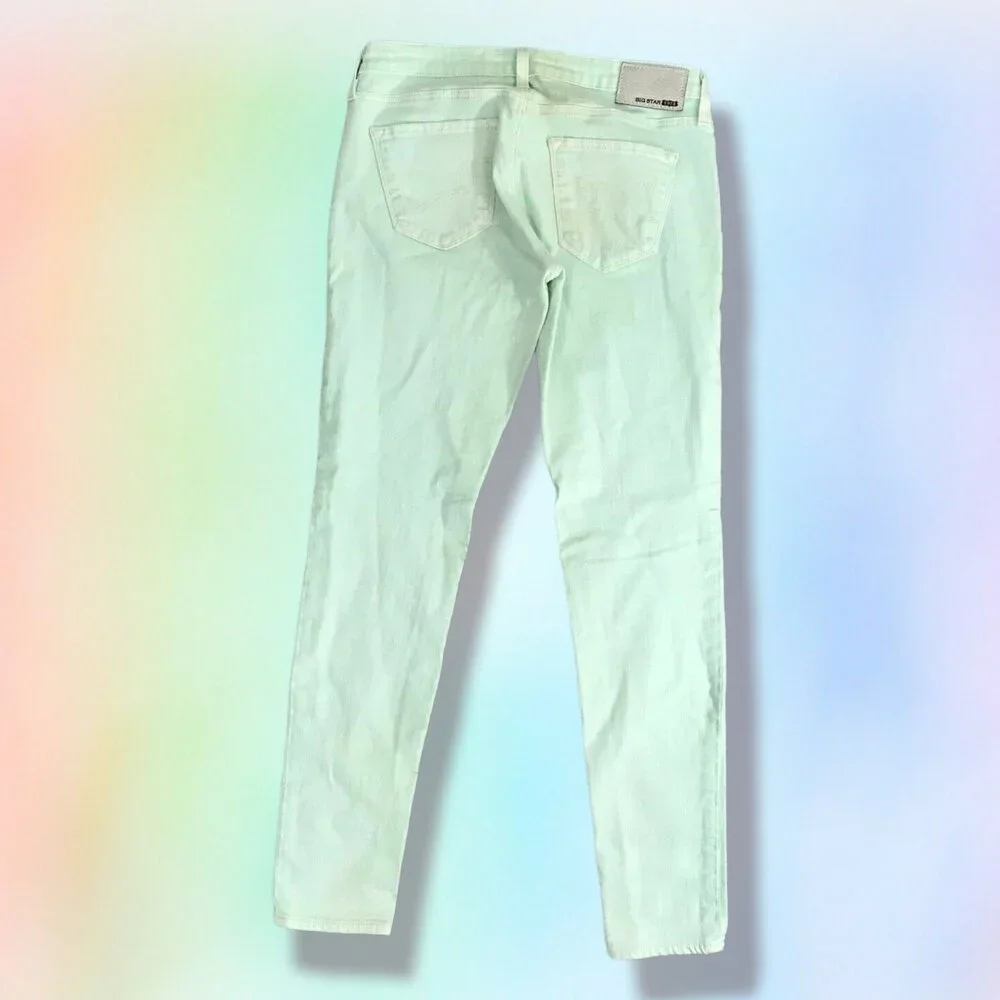 BIG STAR Remy Ankle‎ Skinny Jeans Sz 28 Stretch Mint Green MSRP $95